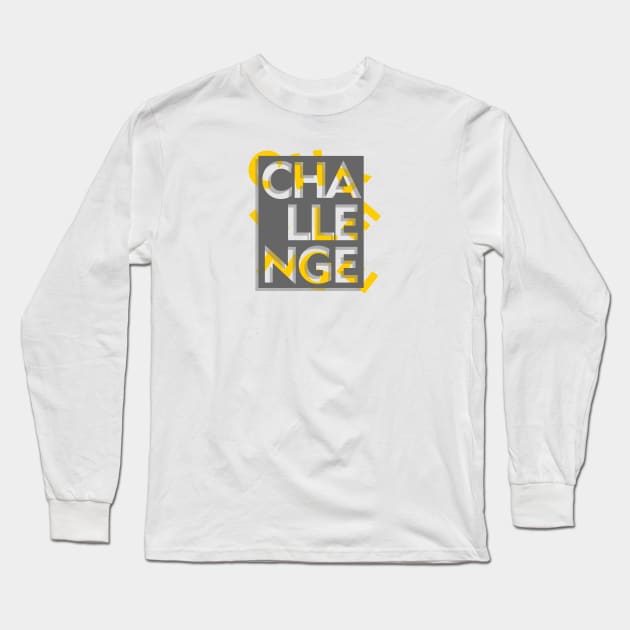 3d effect scrambled letter of challenge Long Sleeve T-Shirt by Typography Dose